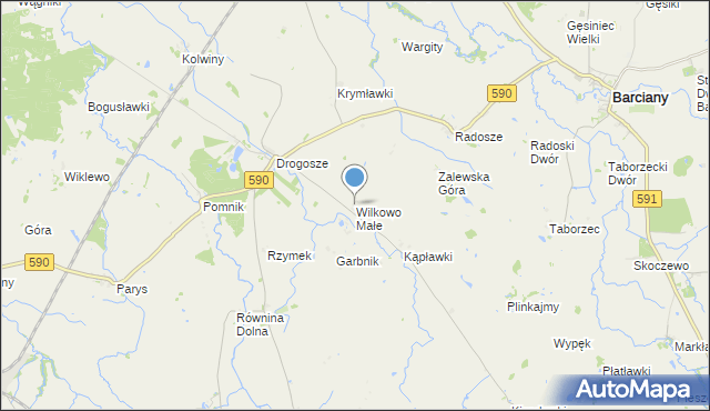 mapa Wilkowo Małe, Wilkowo Małe na mapie Targeo